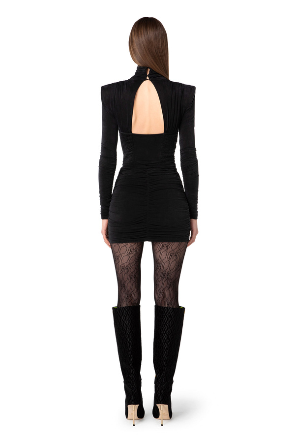 Jersey mini-dress with embossed bustier - Elisabetta Franchi® Outlet