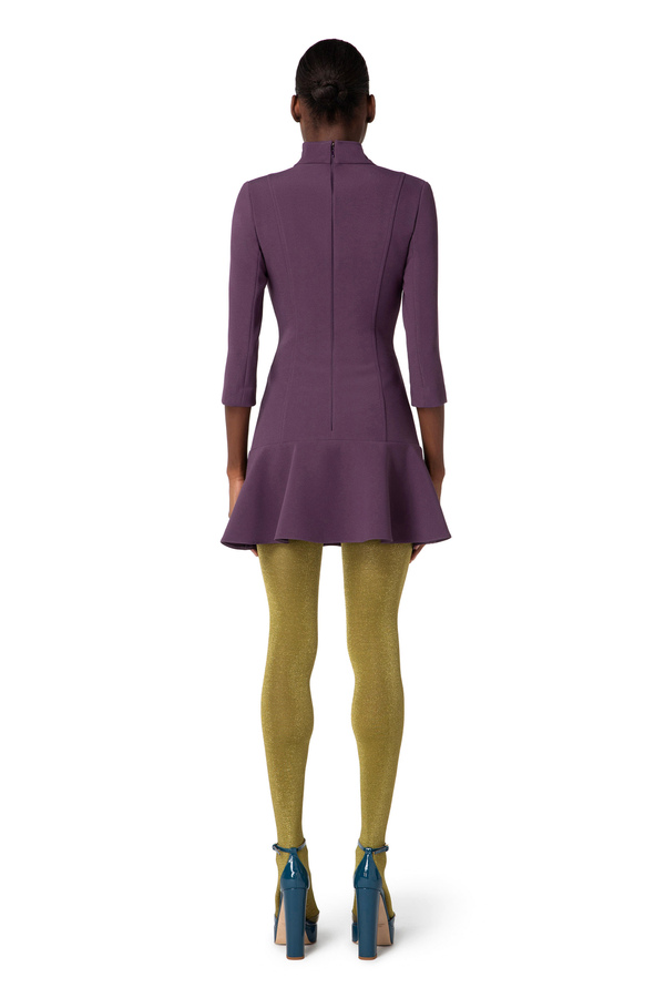 Stretch crêpe mini-dress with horsebit belt - Elisabetta Franchi® Outlet