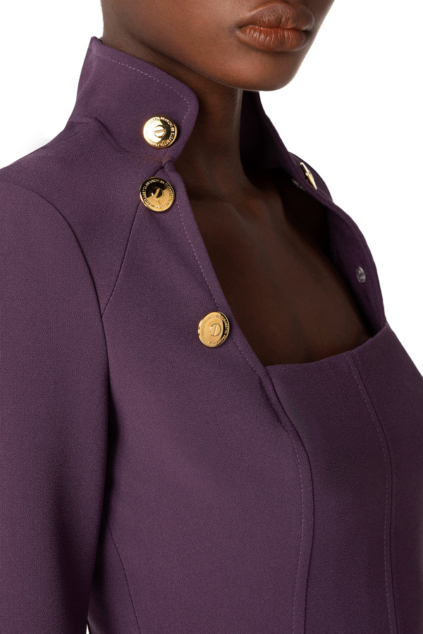 Stretch crêpe mini-dress with horsebit belt - Elisabetta Franchi® Outlet