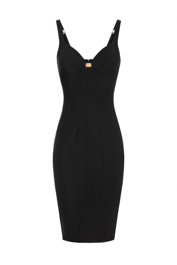 Calf-length sheath dress with cups - Elisabetta Franchi® Outlet