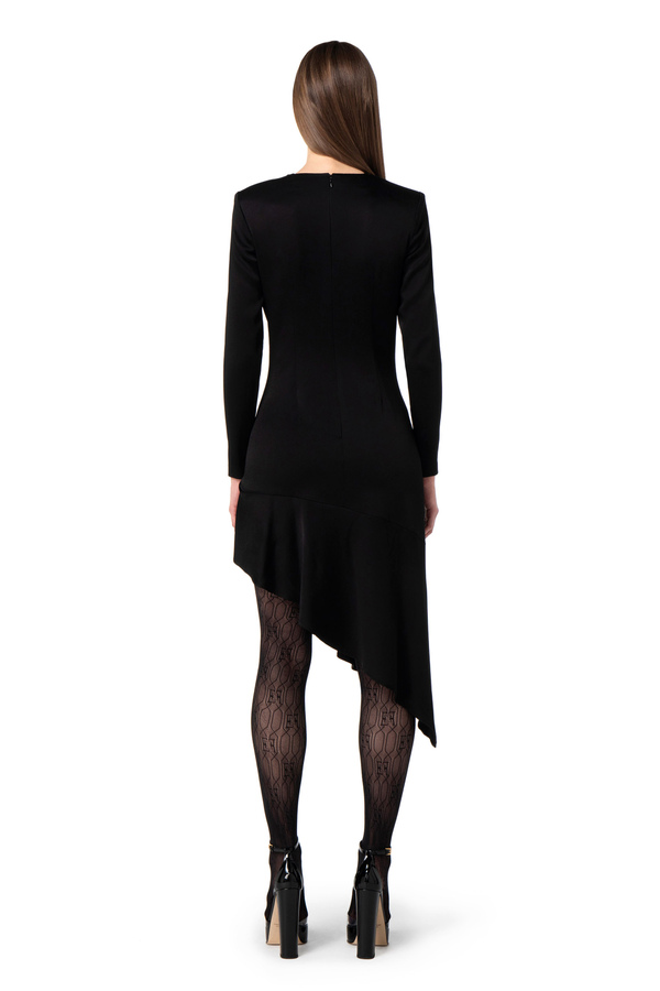Abito asimmetrico in crêpe a girocollo - Elisabetta Franchi® Outlet