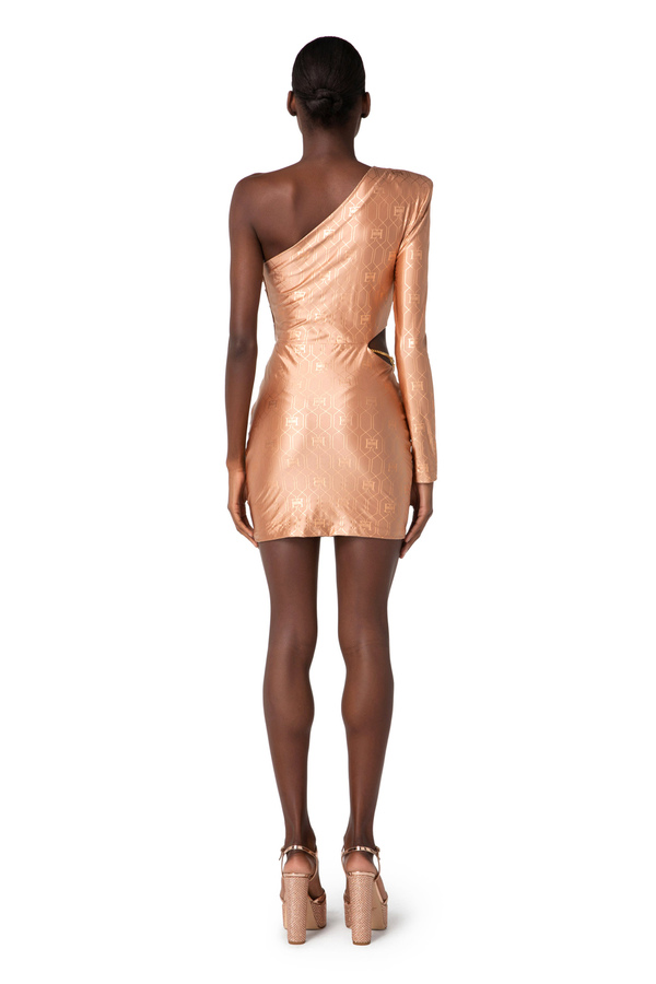 Mini-robe asymétrique en lycra - Elisabetta Franchi® Outlet