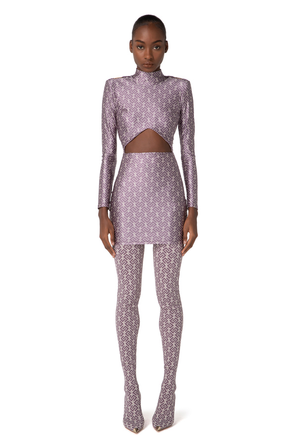 Miniabito in lycra con cut-out - Elisabetta Franchi® Outlet