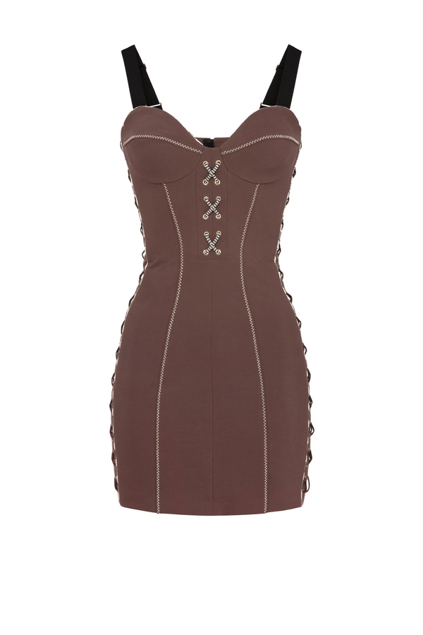 Mini dress with cups and laces - Elisabetta Franchi® Outlet