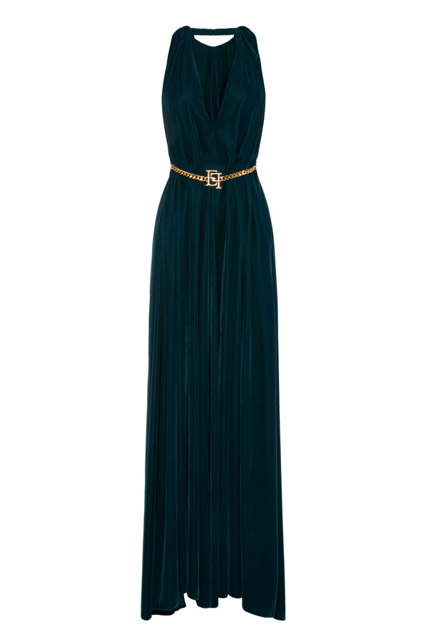 Red Carpet dress in velvet - Elisabetta Franchi® Outlet