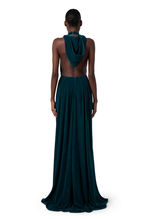 Red Carpet dress in velvet - Elisabetta Franchi® Outlet