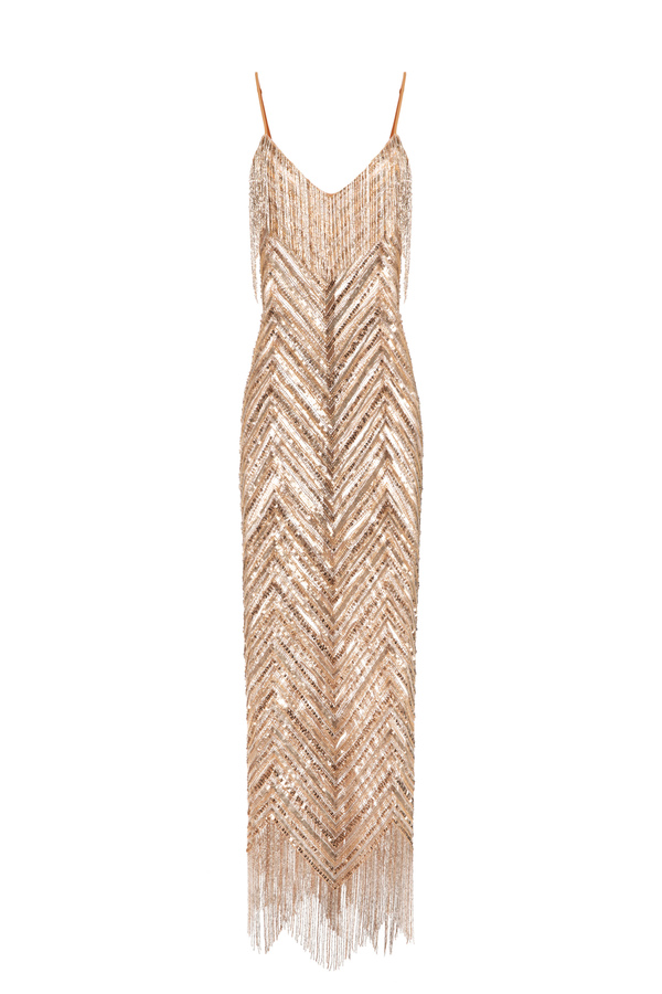 Abito red carpet in tulle con paillettes ricamate - Elisabetta Franchi® Outlet