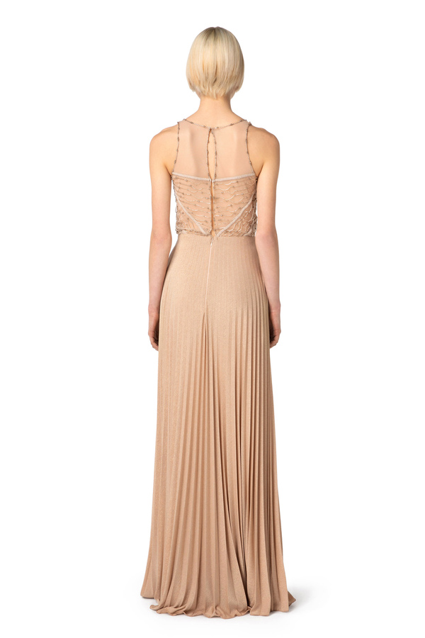 Red Carpet dress in embroidered tulle and jersey - Elisabetta Franchi® Outlet