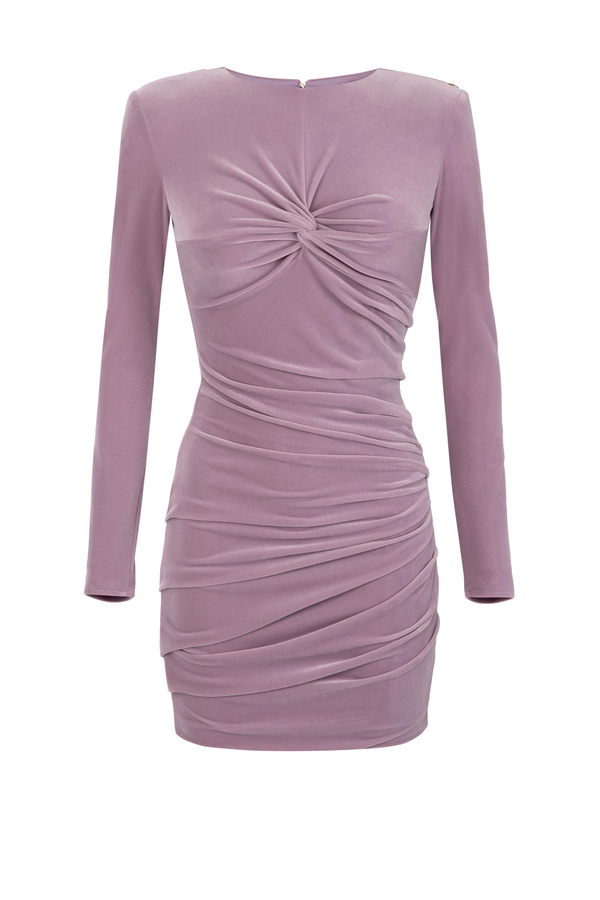 Draped velvet mini-dress - Elisabetta Franchi® Outlet