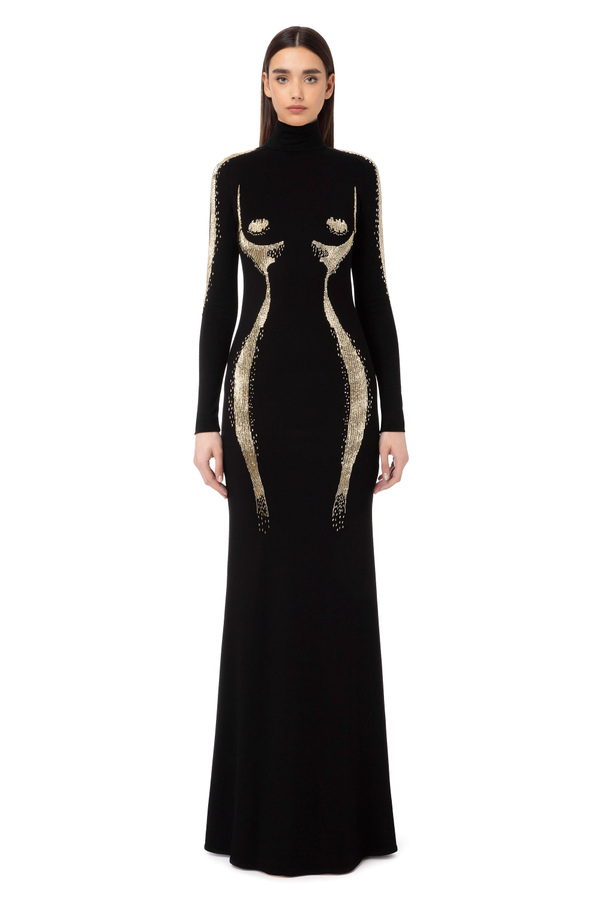 Red carpet dress with female silhouette - Elisabetta Franchi® Outlet