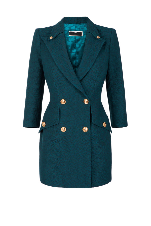 Robe-manteau con rever con bottoni logati - Elisabetta Franchi® Outlet