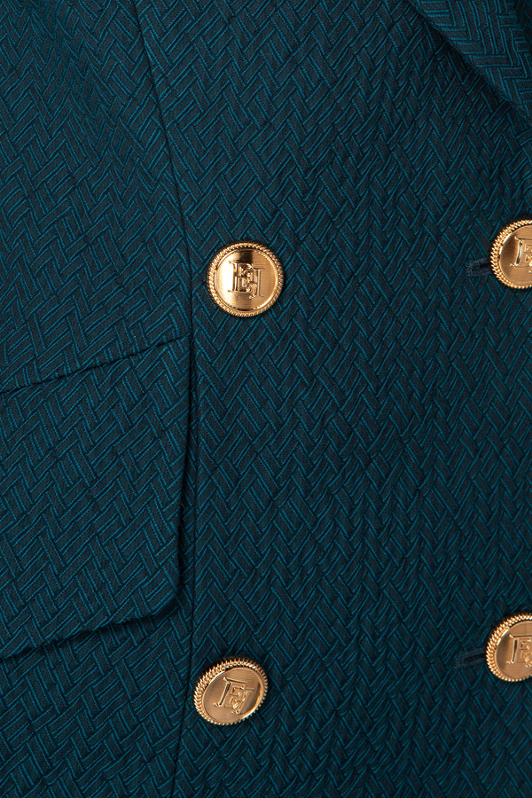 Coat dress with lapel and logo buttons - Elisabetta Franchi® Outlet