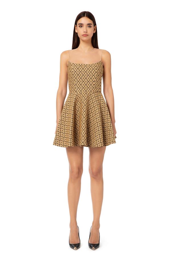 Sleeveless lozenge design minidress - Elisabetta Franchi® Outlet