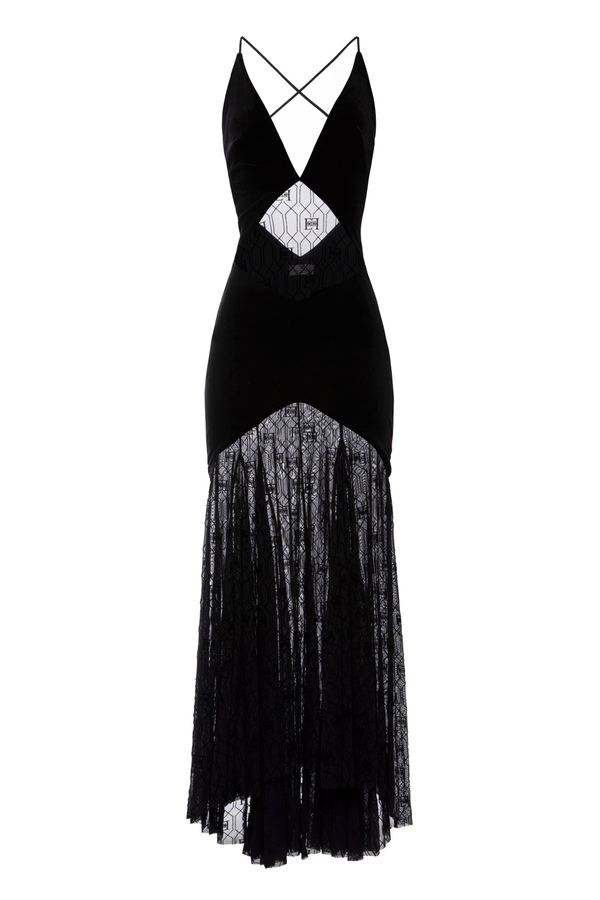 Vestido lencero Red Carpet de terciopelo - Elisabetta Franchi® Outlet