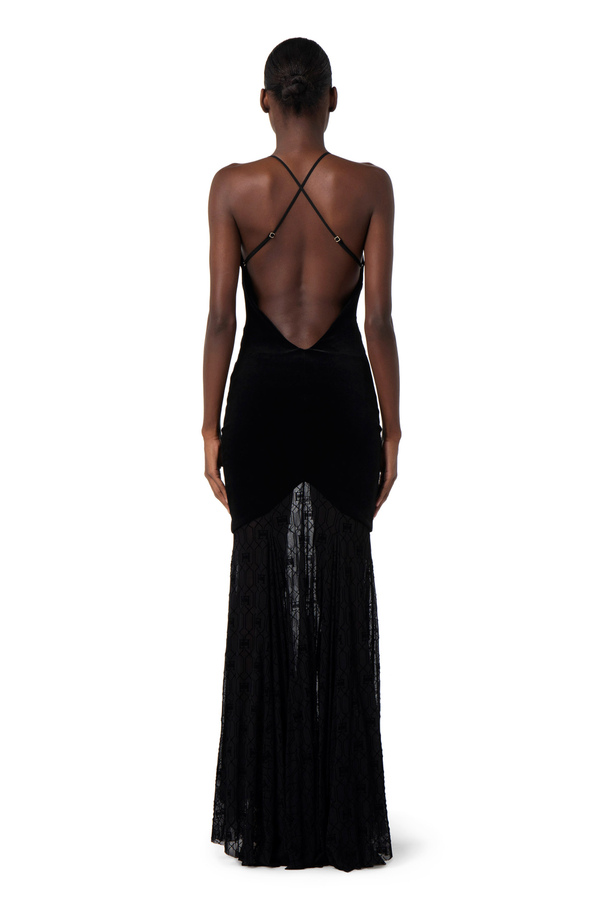 Vestido lencero Red Carpet de terciopelo - Elisabetta Franchi® Outlet