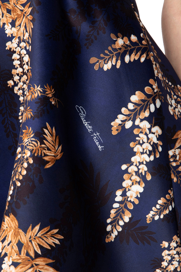 Duchesse mini-dress with floral print - Elisabetta Franchi® Outlet