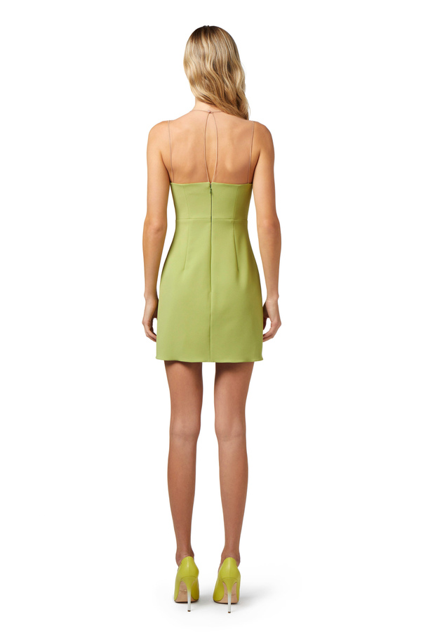 Mini-dress in stretch crêpe with keyhole neckline - Elisabetta Franchi® Outlet