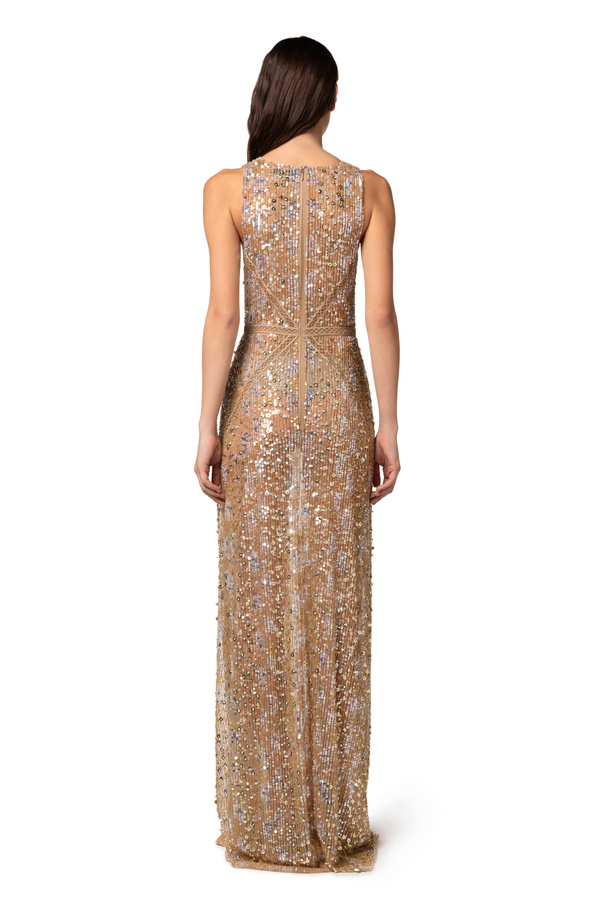Red Carpet sequins dress with hemstitch embroideries - Elisabetta Franchi® Outlet