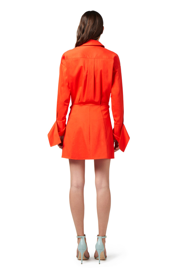 Mini stretch poplin shirt-dress - Elisabetta Franchi® Outlet