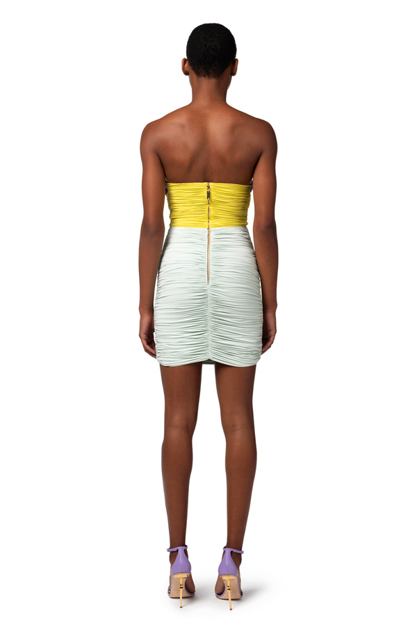 Tricolour mini-dress in draped jersey - Elisabetta Franchi® Outlet