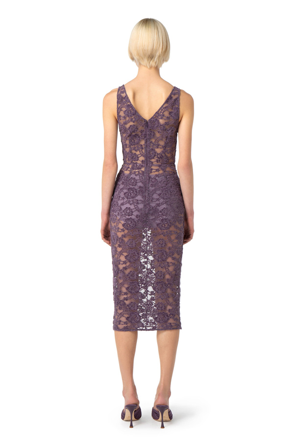 Abito midi in pizzo di velluto - Elisabetta Franchi® Outlet