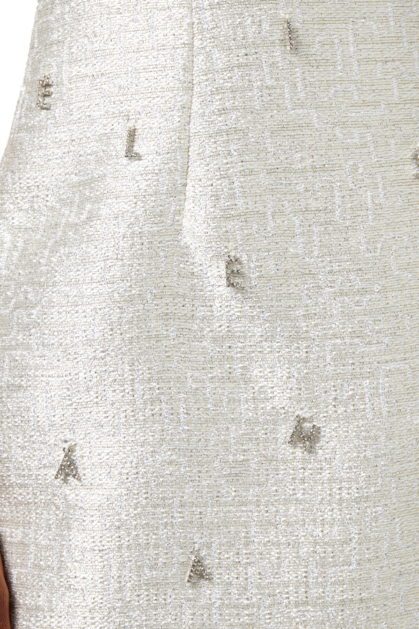 Lurex tweed dress with rhinestone lettering - Elisabetta Franchi® Outlet