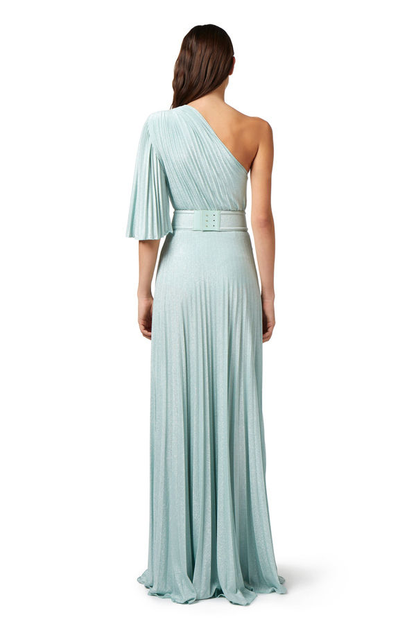Red carpet one-shoulder lurex jersey dress - Elisabetta Franchi® Outlet
