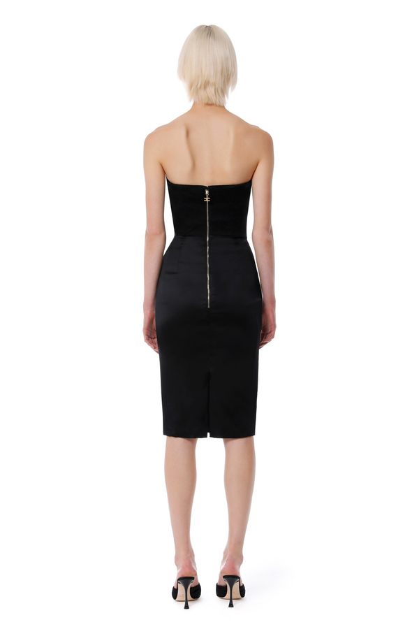 Midi-Kleid aus Satin und Pailletten - Elisabetta Franchi® Outlet