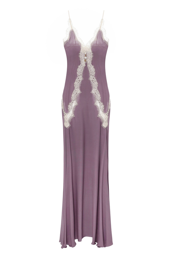 Vestido lencero Red Carpet de viscosa con encaje - Elisabetta Franchi® Outlet