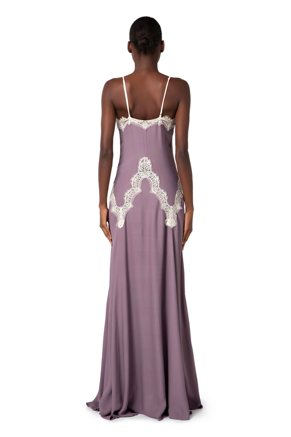 Vestido lencero Red Carpet de viscosa con encaje - Elisabetta Franchi® Outlet