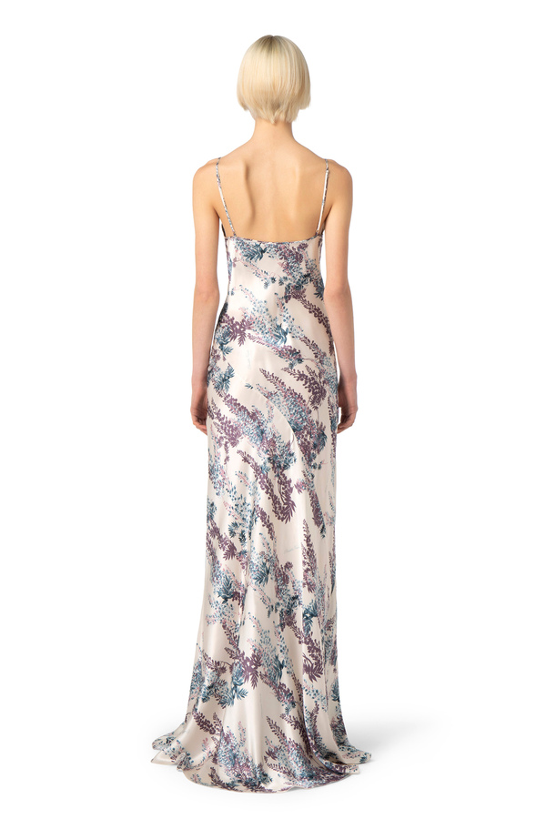 Red Carpet dress made of silk with floral print - Elisabetta Franchi® Outlet