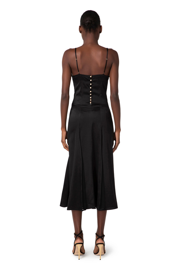 Abito midi in raso con pizzo Elisabetta Franchi Outlet