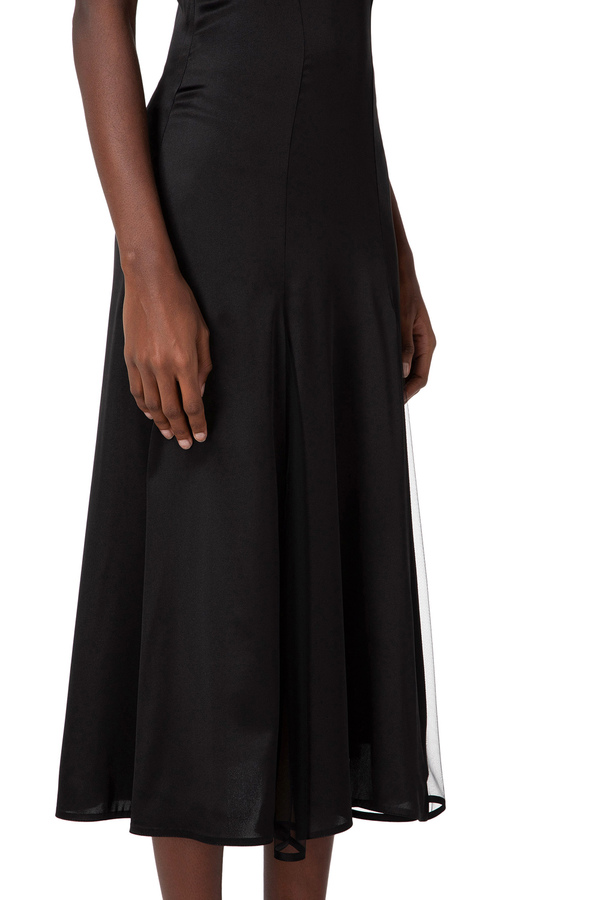 Abito midi in raso con pizzo - Elisabetta Franchi® Outlet