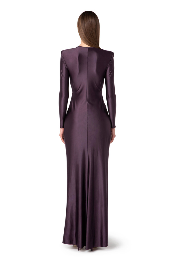 Red Carpet dress in Lycra with pearls - Elisabetta Franchi® Outlet