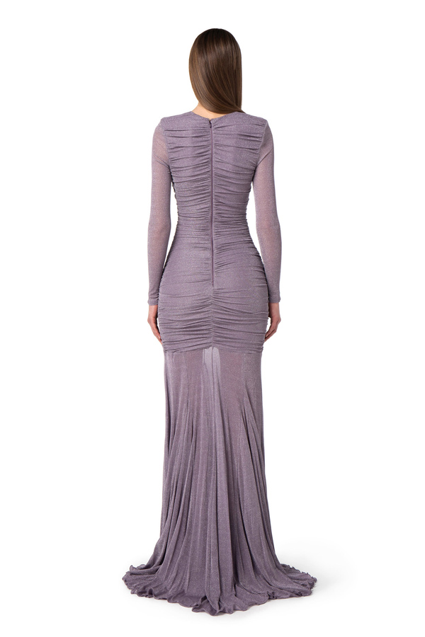 Red Carpet-Kleid aus Jersey-Lurex mit Kette - Elisabetta Franchi® Outlet