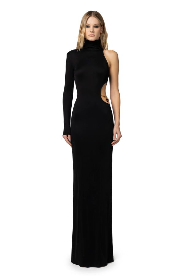 Einschultriges Red Carpet-Kleid aus glänzendem Jersey mit Cut-out. - Elisabetta Franchi® Outlet