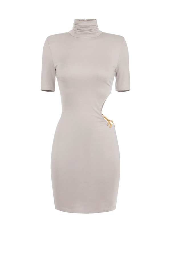 Mini-dress in viscose jersey with cut-out - Elisabetta Franchi® Outlet