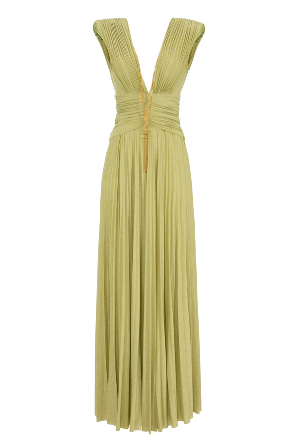 Red Carpet-Kleid aus Jersey-Lurex mit Kette - Elisabetta Franchi® Outlet