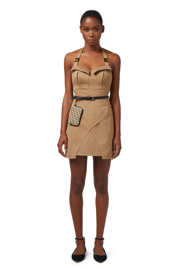 Cotton utility mini-dress - Elisabetta Franchi® Outlet