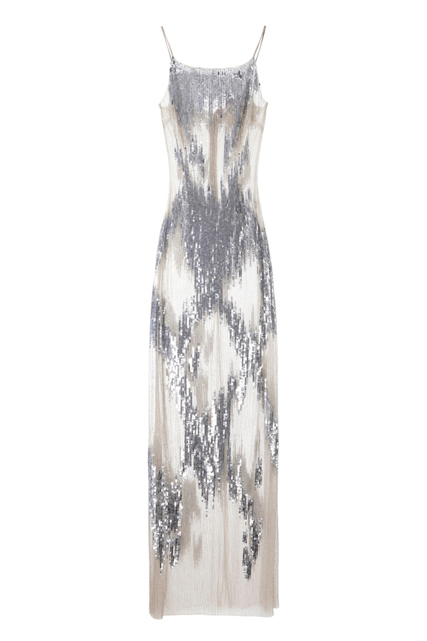 Red Carpet dress made of tulle and sequins - Elisabetta Franchi® Outlet