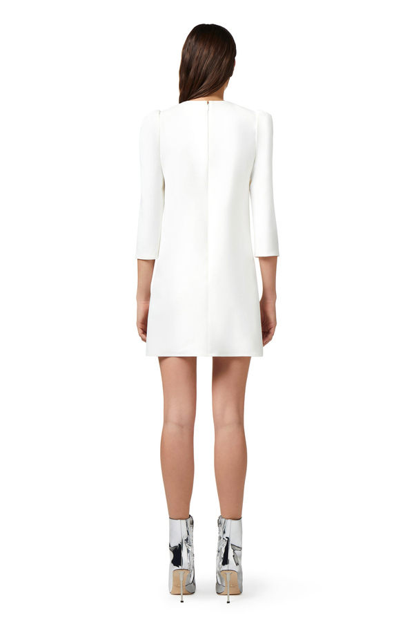Mini-dress in technical fabric with criss-cross lacing - Elisabetta Franchi® Outlet