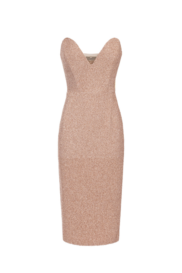 Midi-Kleid aus Lurex-Tweed - Elisabetta Franchi® Outlet