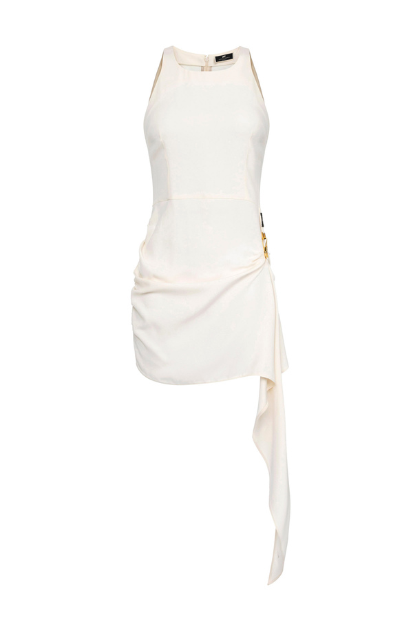 Mini-dress in crêpe fabric with draping - Elisabetta Franchi® Outlet