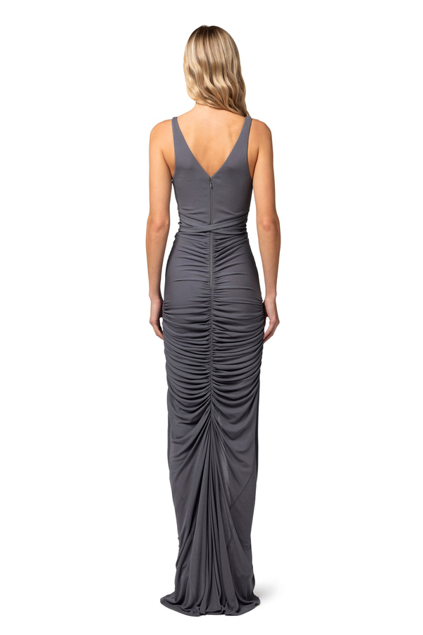 Red Carpet-Kleid aus Jersey mit Raffung und Piercing - Elisabetta Franchi® Outlet