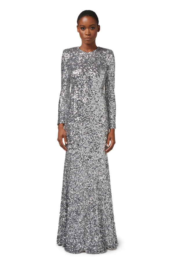 Red carpet dress in sequins - Elisabetta Franchi® Outlet