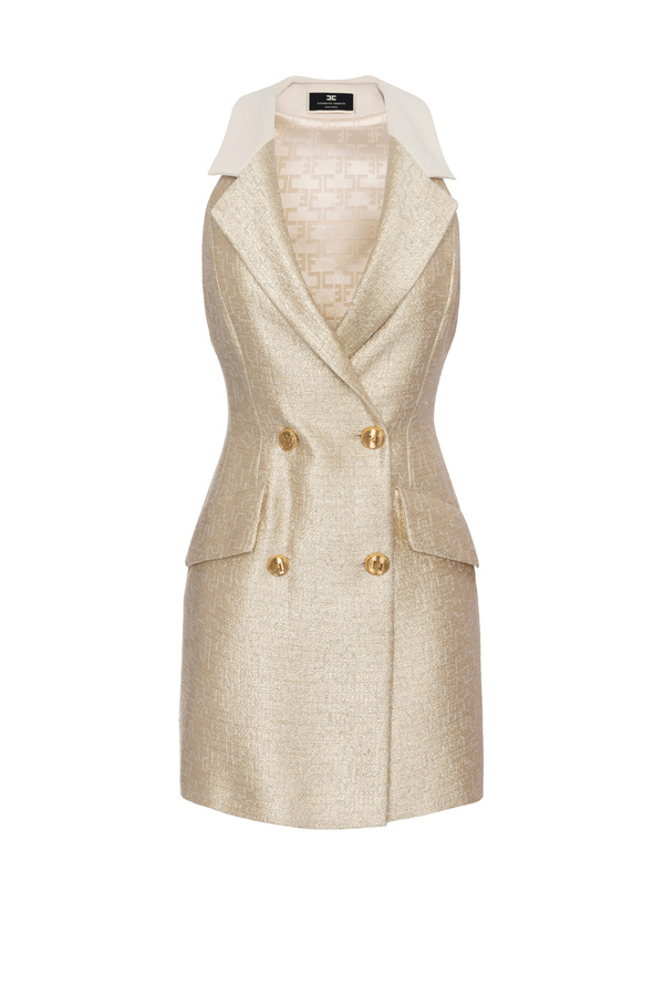 Sleeveless lurex tweed coat dress - Elisabetta Franchi® Outlet