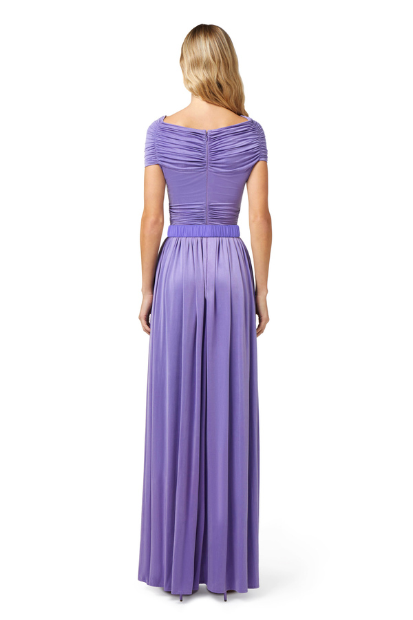 Jersey red carpet dress with knot pattern - Elisabetta Franchi® Outlet