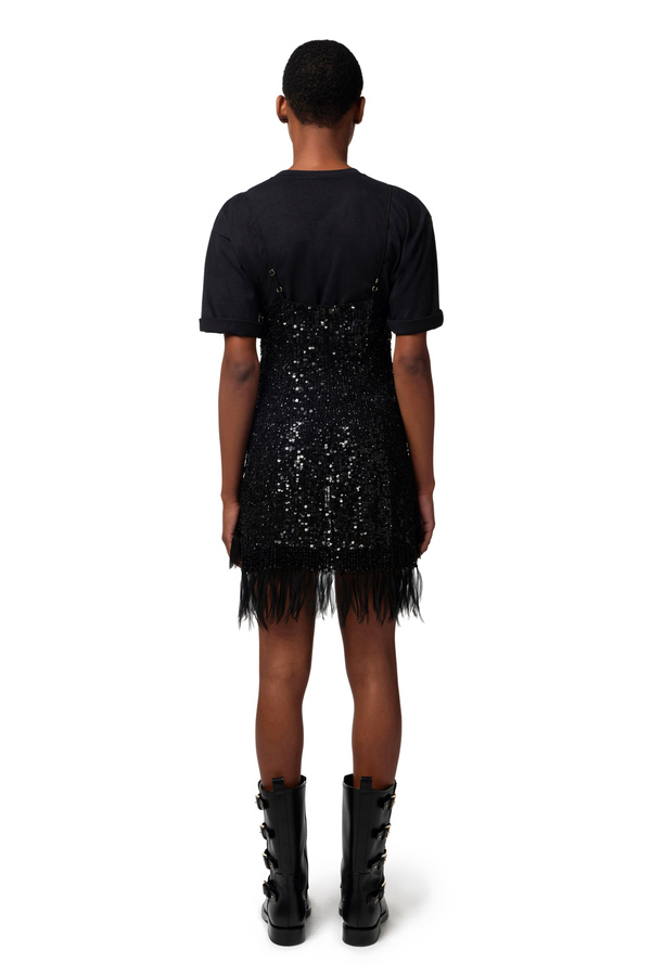 Mini-dress with sequins and fringes - Elisabetta Franchi® Outlet