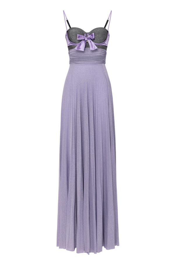 Red carpet dress in lurex jersey with bra - Elisabetta Franchi® Outlet