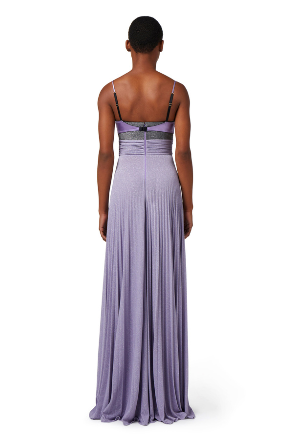 Red carpet dress in lurex jersey with bra - Elisabetta Franchi® Outlet